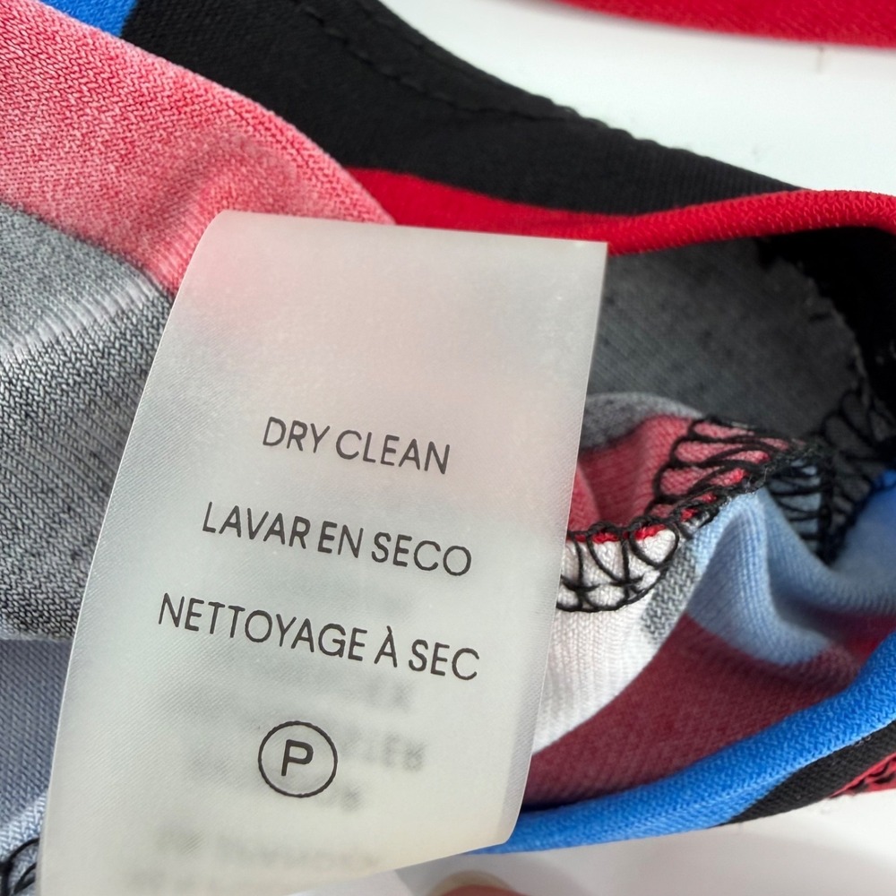 Calvin Klein Colorblock Sleeveless Blouse Blue Red Striped‎ Top Womens XL - Picture 11 of 11